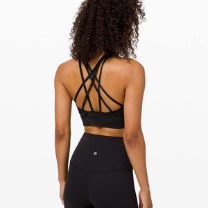 LULULEMON Free to be Serene Longline bra Size 10 in Black